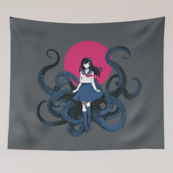 Item preview, Octopus girl on pink bg designed and sold by anytka.