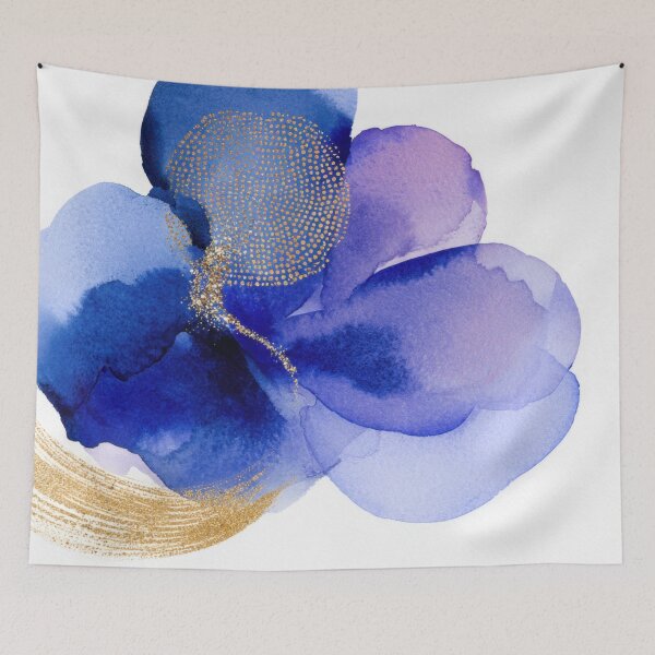 Item preview, Bright blue abstract watercolor art designed and sold by anytka.