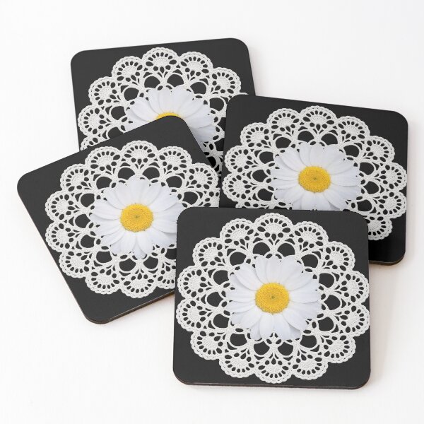Item preview, Manía por las formas florales con tapete de margaritas blancas de estilo retro designed and sold by Shapes-Mania.