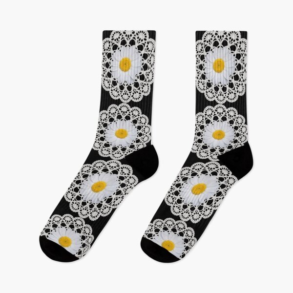 Item preview, White Daisy Doily Retro Vibes Floral Art Shapes Mania designed and sold by Shapes-Mania.