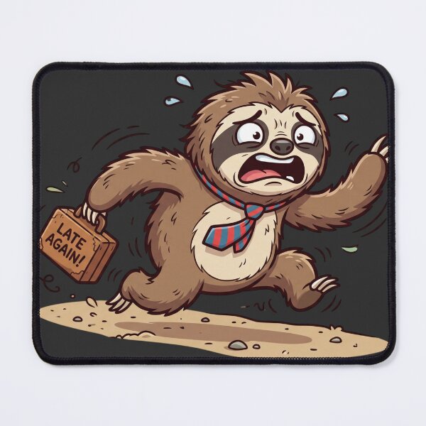 Item preview, Panicked Sloth Running Late to Work designed and sold by Thoughtful Prints.