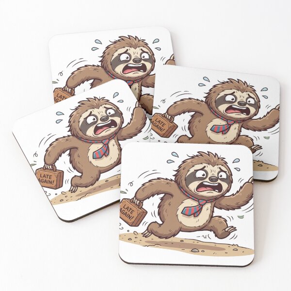 Item preview, Panicked Sloth Running Late to Work designed and sold by Thoughtful Prints.