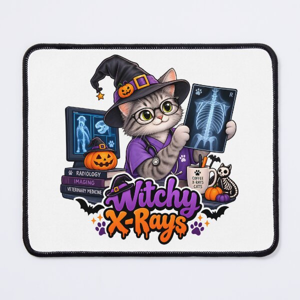 Item preview, Witchy X-Rays – Halloween Cat Radiologist Veterinary Design designed and sold by Bettybee00.