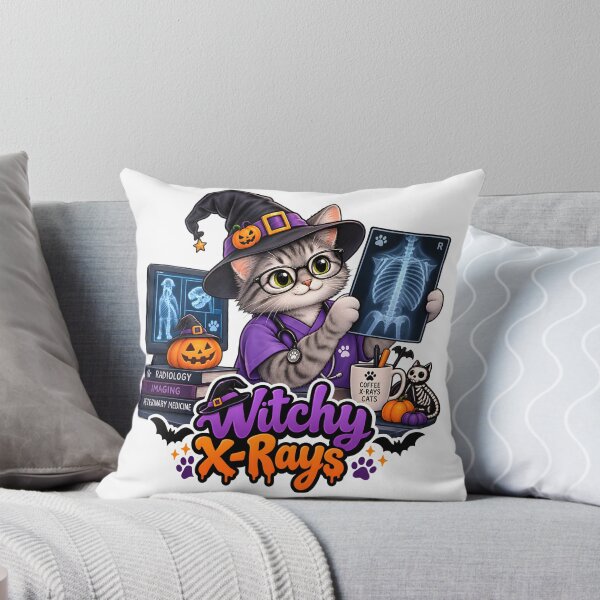 Item preview, Witchy X-Rays – Halloween Cat Radiologist Veterinary Design designed and sold by Bettybee00.