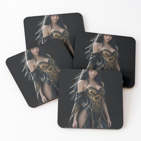 Item preview, Cyber Samurai Girl in Gold Dragon Kimono designed and sold by EvolutionMerch.