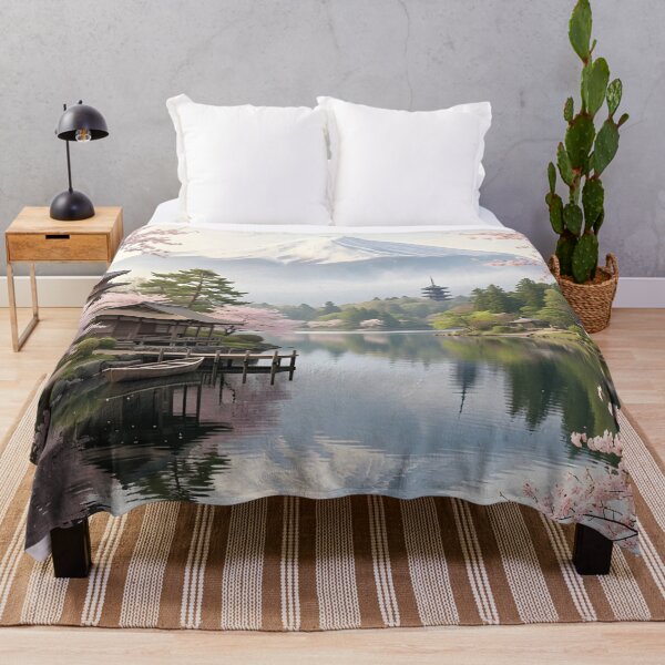 Item preview, Mount Fuji and Cherry Blossoms – Japanese Landscape Art Print designed and sold by ZyxDes.