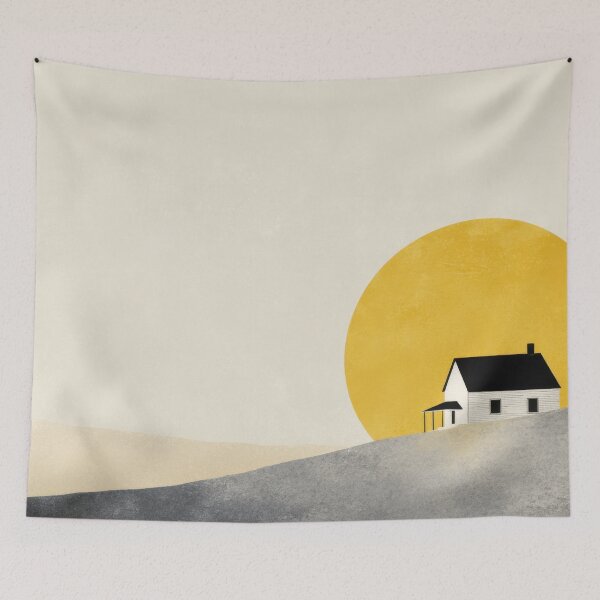 Item preview, House in front of large sun backdrop designed and sold by anytka.