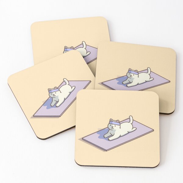 Item preview, Cat doing yoga on a mat designed and sold by anytka.