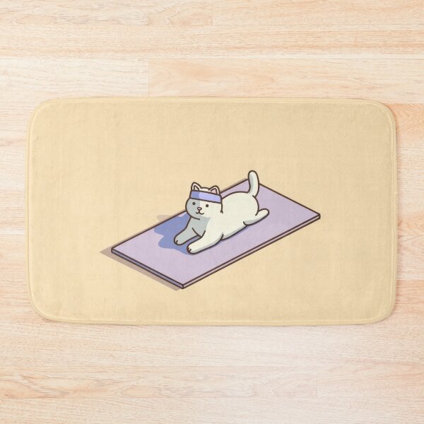 Item preview, Cat doing yoga on a mat designed and sold by anytka.