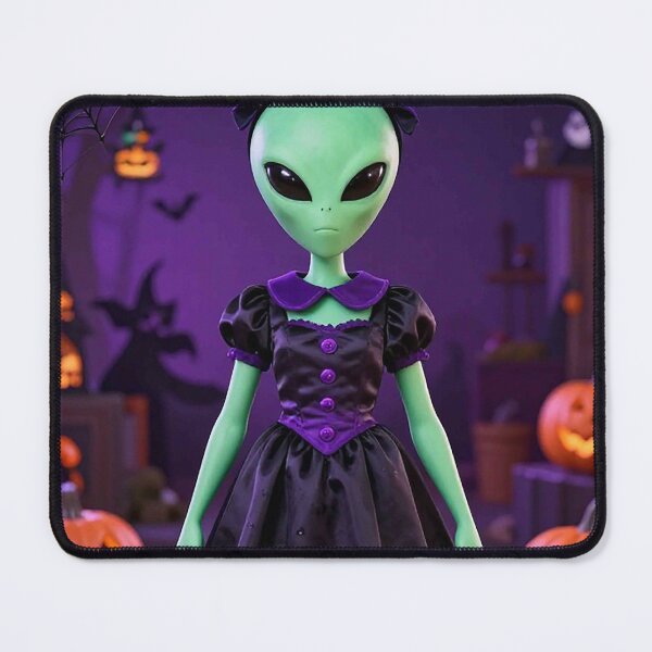 Item preview, Cute Green Alien Girl in Purple Halloween Dress designed and sold by MFMart.