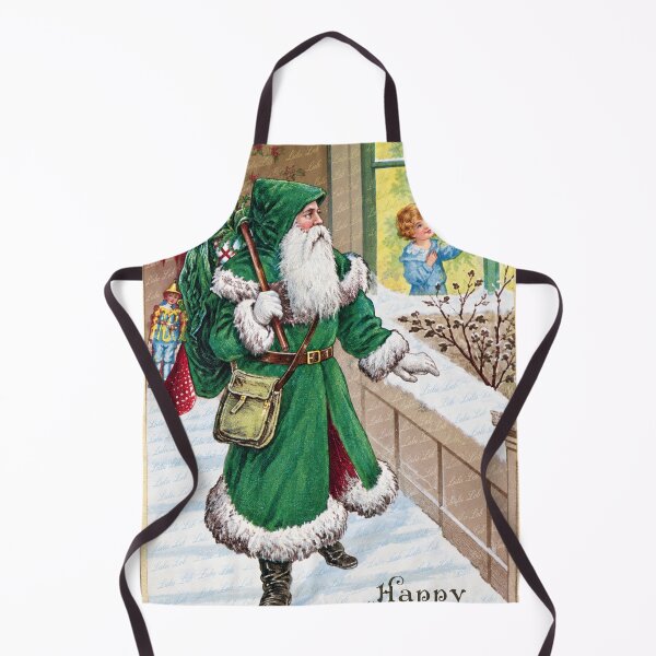 Item preview, Vintage Green Santa at the Window – Christmas Nostalgia designed and sold by LuluLeb.