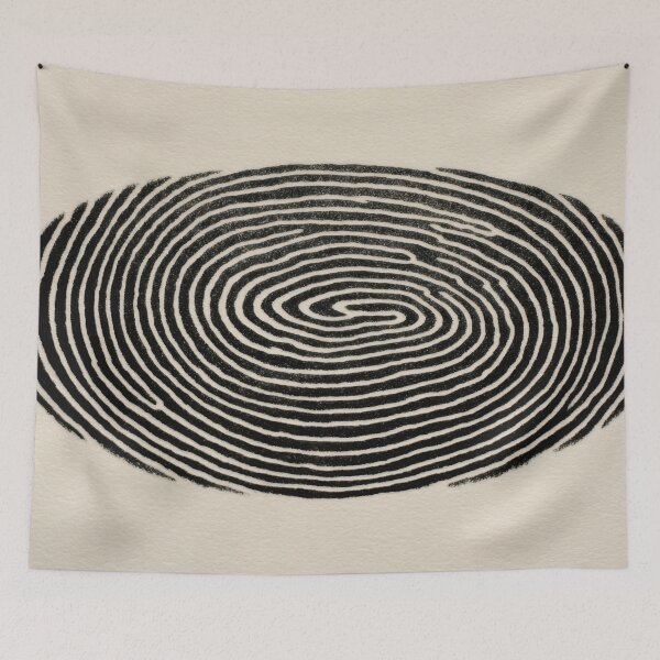 Item preview, Diseño de huella dactilar en blanco y negro designed and sold by anytka.