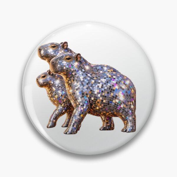 Item preview, Disco Capybara Trio – Sparkling Mirror Ball Capybara Gift designed and sold by HoMya.