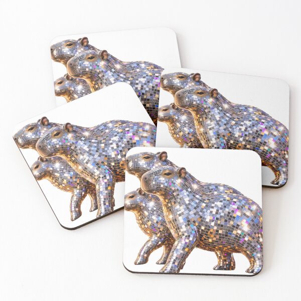 Item preview, Disco Capybara Trio – Sparkling Mirror Ball Capybara Gift designed and sold by HoMya.