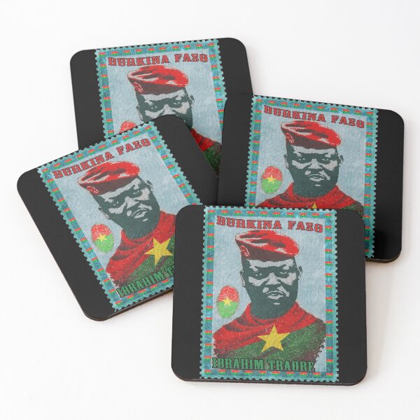 Aperçu de l'œuvre Timbre-poste ancien Ibrahim Traoré Burkina Faso Art panafricain créée et vendue par Youngkev-arts.