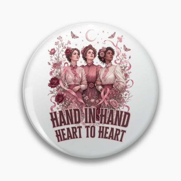 Item preview, Hand in Hand Heart to Heart Breast Cancer Support Art designed and sold by SedaMythica.