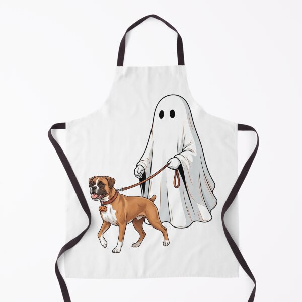 Item preview, Spooky Ghost Walking Boxer Dog Lover Halloween Illustration Art designed and sold by raedattia.