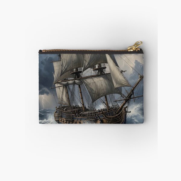 Item preview, Storm‑Tossed Ship at Sea – Dramatic Nautical Art Print designed and sold by ZyxDes.