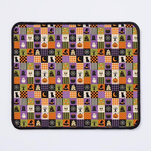 Item preview, Halloween Seamless Patchwork Pattern Ghosts Pumpkins Art designed and sold by Alaakadry800.