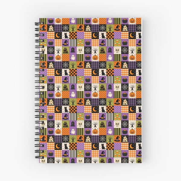 Item preview, Halloween Seamless Patchwork Pattern Ghosts Pumpkins Art designed and sold by Alaakadry800.