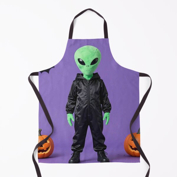 Artikelvorschau, Cooler grüner Alien im schwarzen Halloween-Jumpsuit entworfen und verkauft von MFMart.
