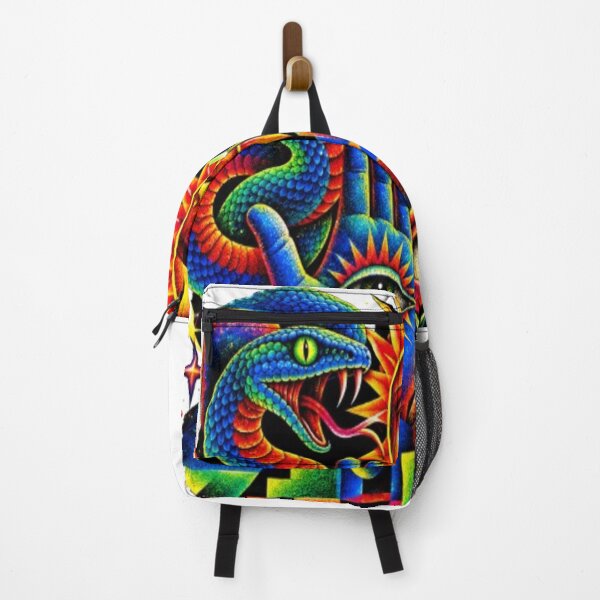 Artikelvorschau, Mystische Schlange & Sonne – Psychedelisches Auge: Lebendige surrealistische Kunst entworfen und verkauft von ELVIN DESIGNS.