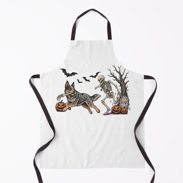 Artikelvorschau, Halloween-Heeler stiehlt Skelettknochen – Lustiges Hunde-Klassiker-T-Shirt entworfen und verkauft von inkfluenceart.