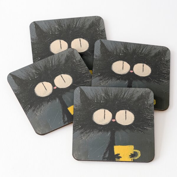 Item preview, Cute cat holds a cup in art piece designed and sold by anytka.