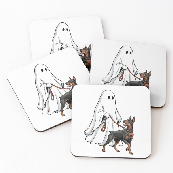 Item preview, Spooky Ghost Walking Doberman Pinscher Dog Lover Halloween Art designed and sold by raedattia.