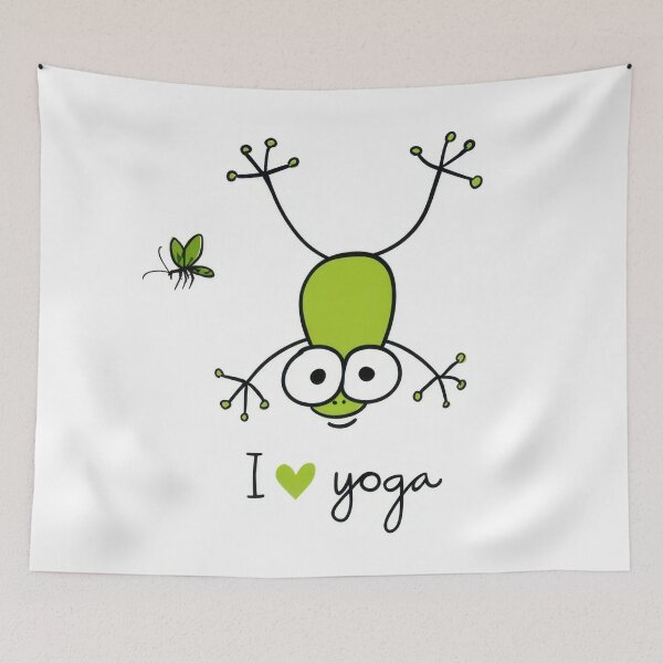 Item preview, Frog doing yoga with a fly nearby designed and sold by anytka.
