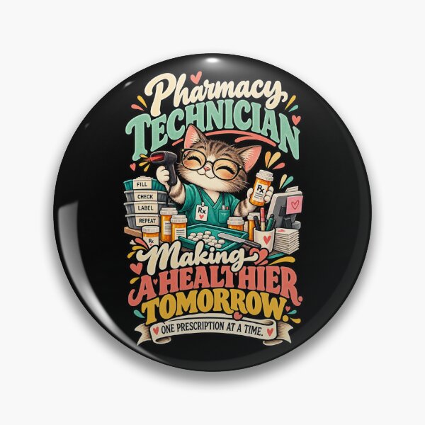 Item preview, Making A Healthier Tomorrow - Pharmacy Technician Cat designed and sold by MOTIFOLK.