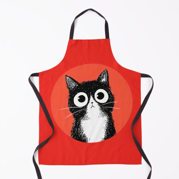 Item preview, Black and white cat on red designed and sold by anytka.