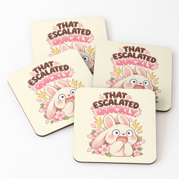 Item preview, That Escalated Quickly Bunny – Funny Kawaii Rabbit Reaction Meme designed and sold by StickyDelights.