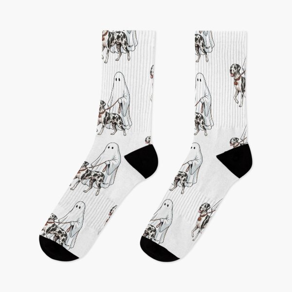 Item preview, Spooky Ghost Walking Harlequin Great Dane Halloween Dog Lover Art designed and sold by raedattia.