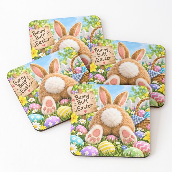 Item preview, Funny Bunny Butt Easter – Fluffy Tail, Colorful Easter Eggs and Spring Flowers designed and sold by lavanya11.