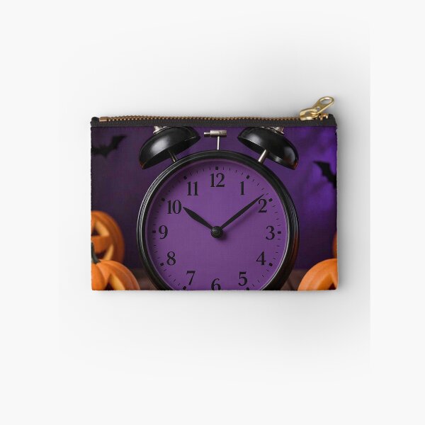 Item preview, Halloween Alarm Clock with Purple Face and Jack-O-Lanterns designed and sold by MFMart.
