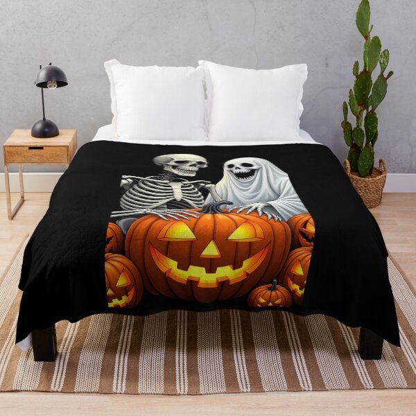 Item preview, Spooky Vibes Halloween Skeleton & Ghost – Cute Creepy Pumpkin Design designed and sold by JeraiffsonCorner .