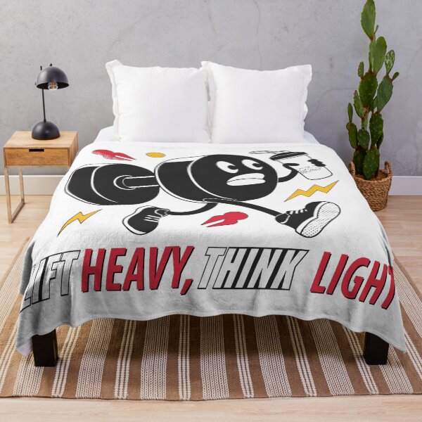 Item preview, Lift Heavy Think Light Retro Funny Weightlifting Gym Workout T-Shirt designed and sold by Design-Pro-21.