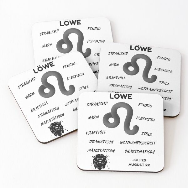 Aperçu de l'œuvre Löwe Signe du Zodiaque Symbole Astrologique Horoscope - Classique Noir et Blanc (Version Allemande) créée et vendue par ZODIARA.