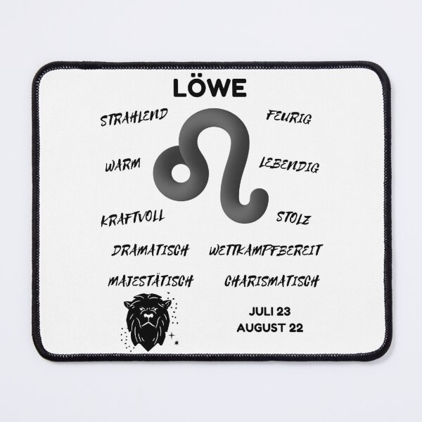 Artikelvorschau, Löwe Sternzeichen Astrologie Horoskop Symbol - Classic Black & White entworfen und verkauft von ZODIARA.