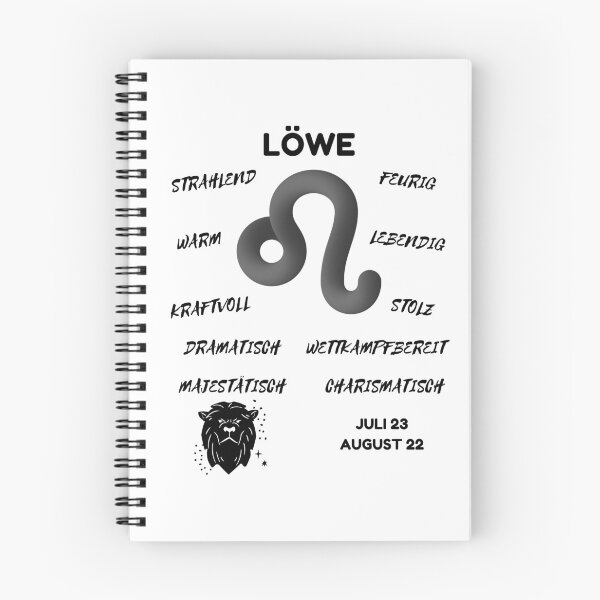 Item preview, Löwe Zodiac Sign Astrology Symbol Horoscope - Classic Black & White (German Version) designed and sold by ZODIARA.
