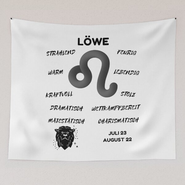 Artikelvorschau, Löwe Sternzeichen Astrologie Horoskop Symbol - Classic Black & White entworfen und verkauft von ZODIARA.