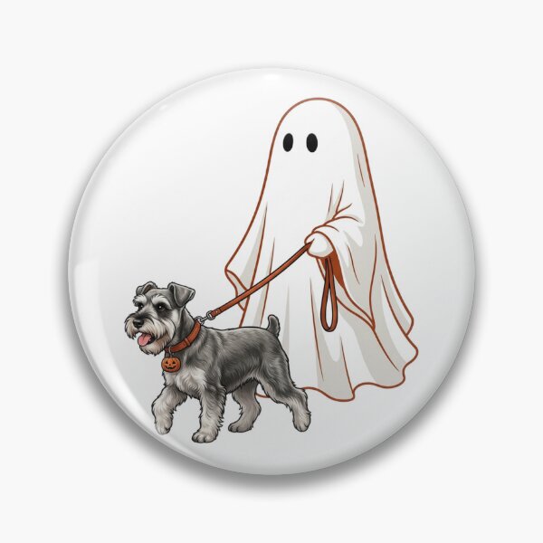 Item preview, Spooky Ghost Walking Miniature Schnauzer Dog Lover Halloween Art designed and sold by raedattia.