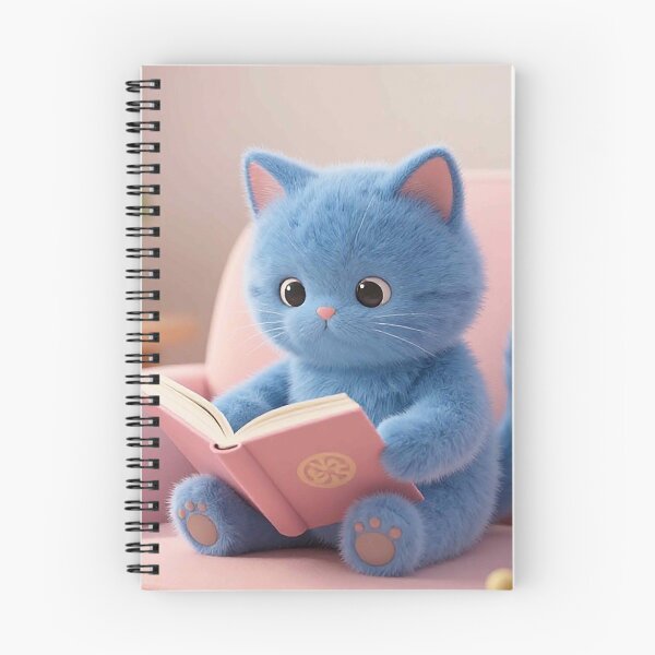 Item preview, Cute Fluffy Blue Kitten Reading a Book designed and sold by MFMart.