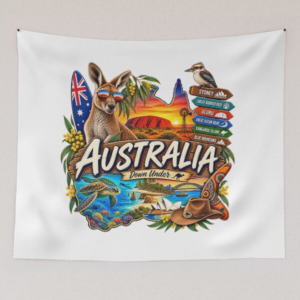 Item preview, Australia Down Under – Kangaroo Uluru Sydney Adventure designed and sold by Wandervogel123.