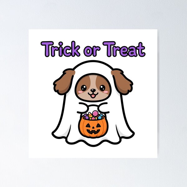 Item preview, Cute Ghost Puppy Trick or Treat Halloween designed and sold by BoldcreationsM.