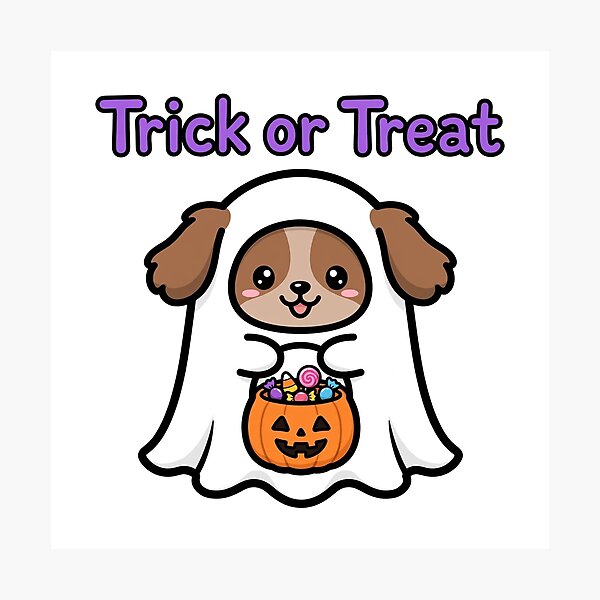 Item preview, Cute Ghost Puppy Trick or Treat Halloween designed and sold by BoldcreationsM.