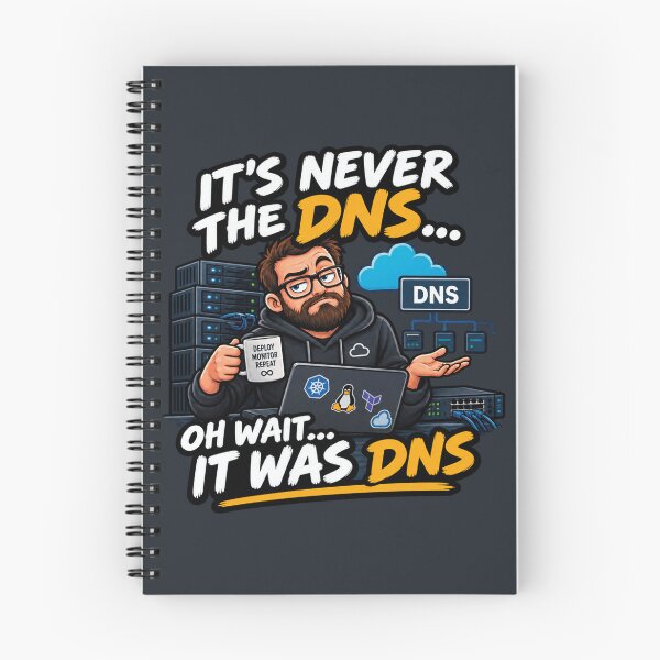 Item preview, It's Never The DNS Oh Wait It Was DNS Funny Sysadmin designed and sold by CrazySzoopWorld.