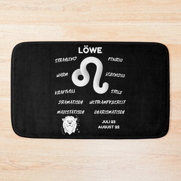 Item preview, Löwe Zodiac Sign Astrology Symbol Horoscope - Classic White & Black (German Version) designed and sold by ZODIARA.