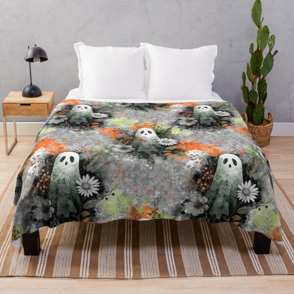 Item preview, Watercolor Halloween Ghost Floral Seamless Pattern designed and sold by Camel & Quirk.